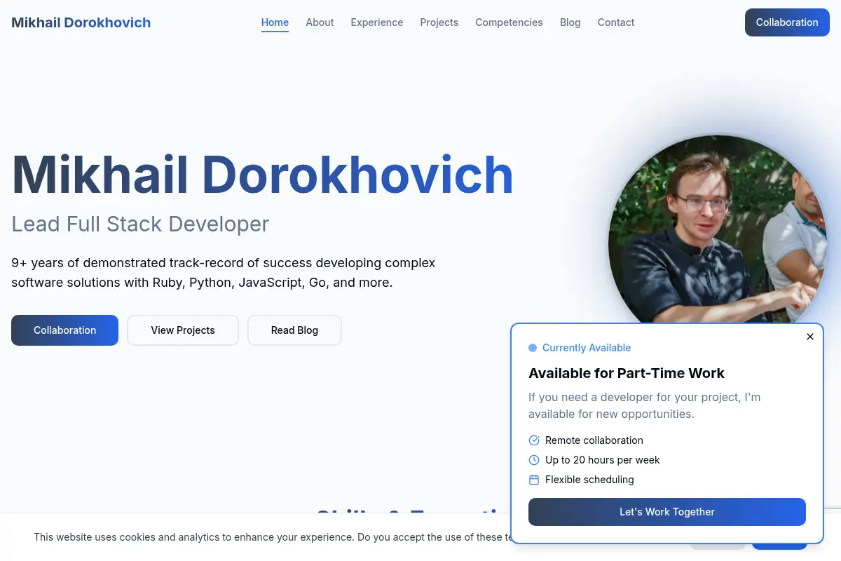Mikhail Dorokhovich | Senior Full Stack Developer & Software Architect