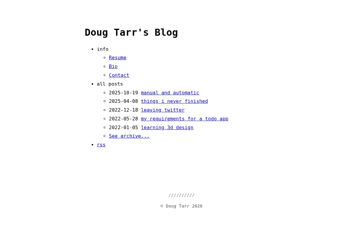 Doug Tarr's Home Page