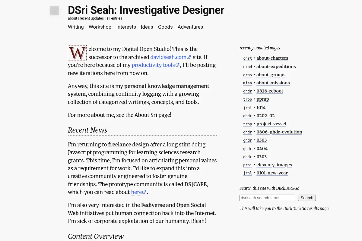 DSri Seah: Investigative Designer