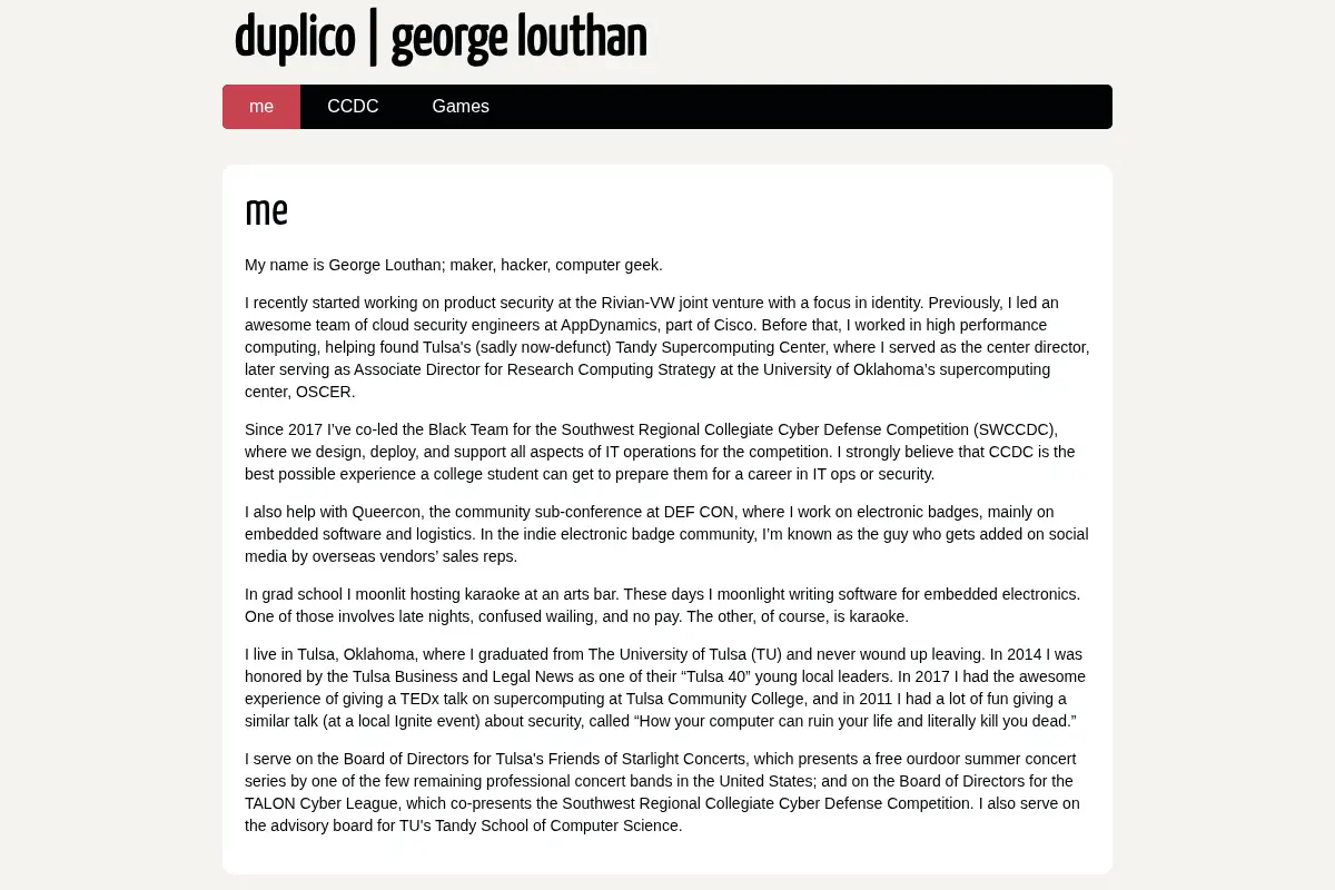 George Louthan's personal site