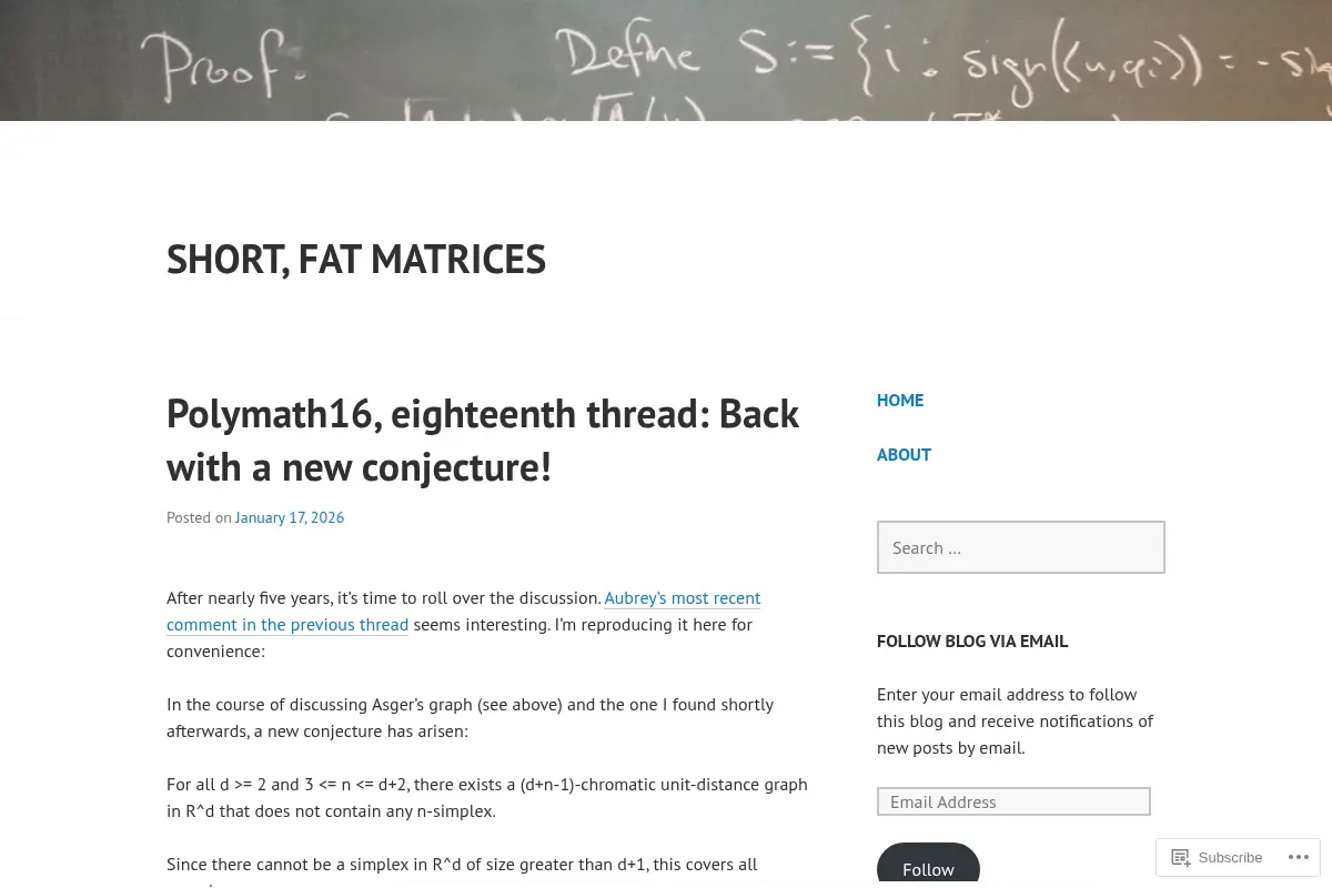 Short, Fat Matrices