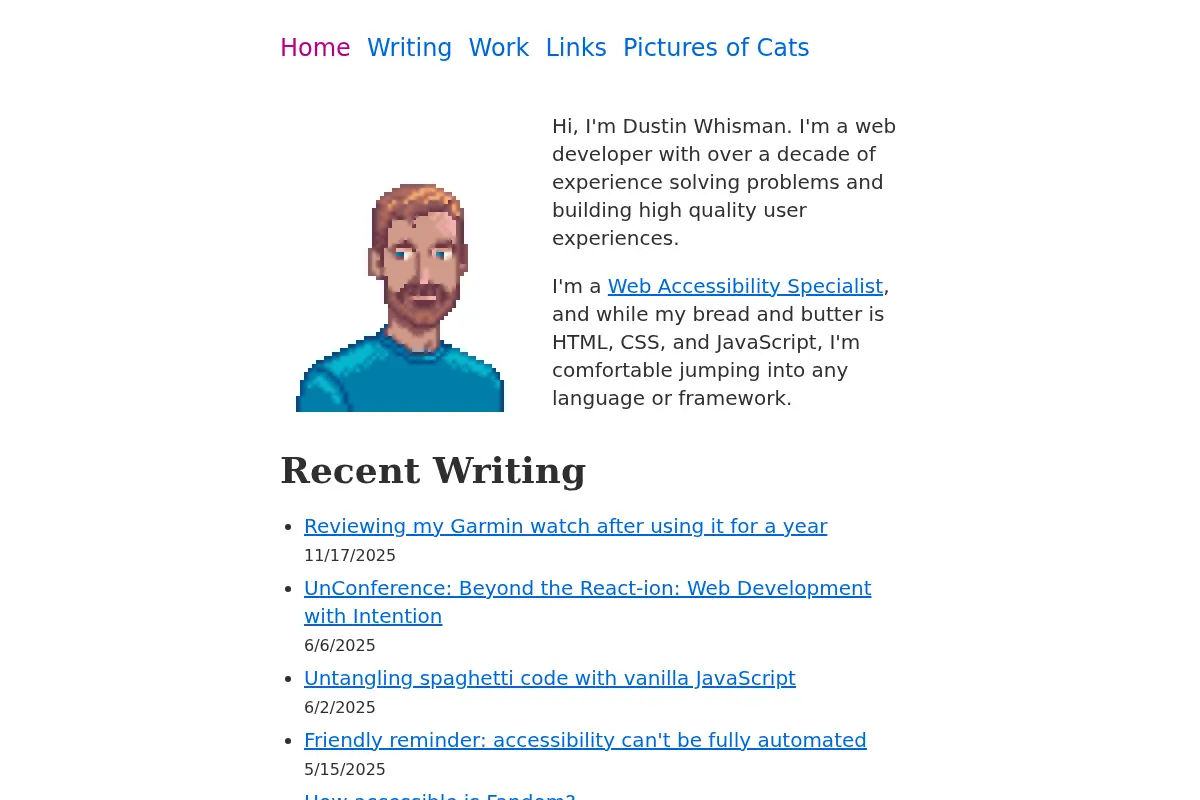 Dustin Whisman - Web Developer