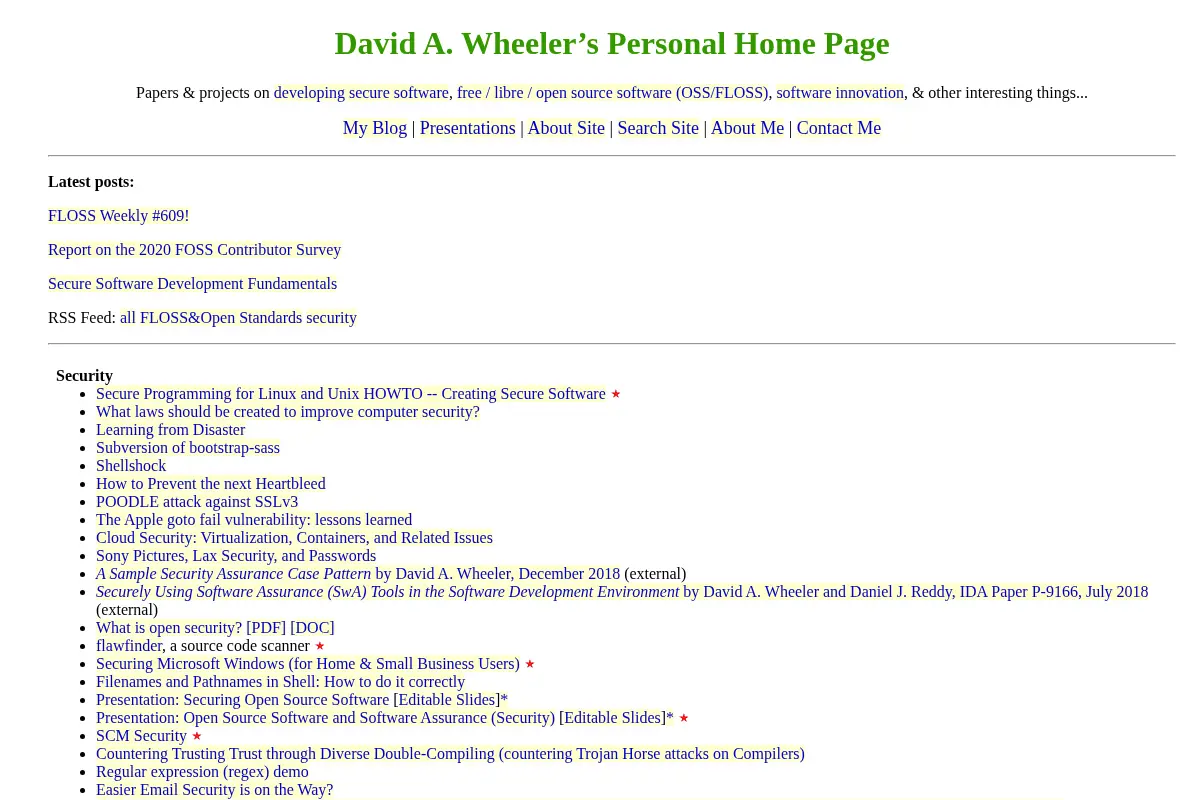 David A. Wheeler's Personal Home Page
