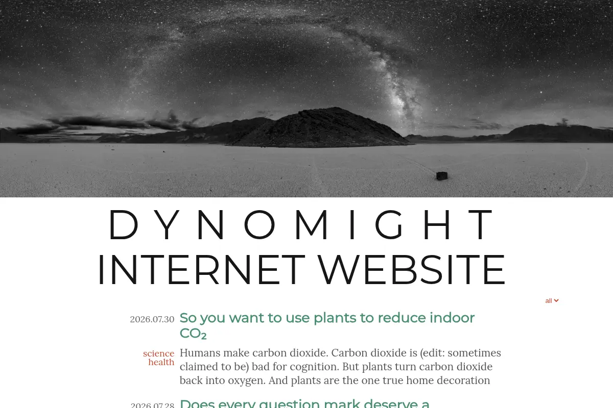 DYNOMIGHT INTERNET WEBSITE