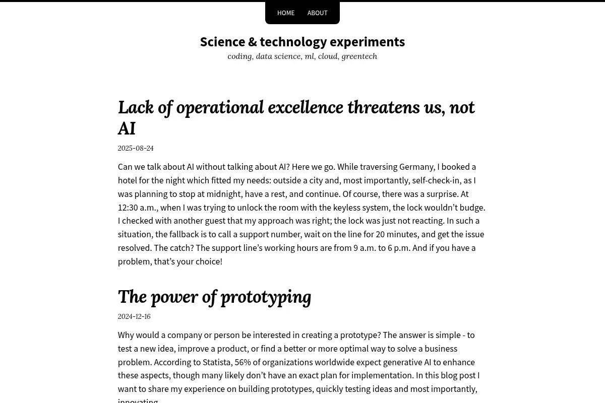 Science & technology experiments