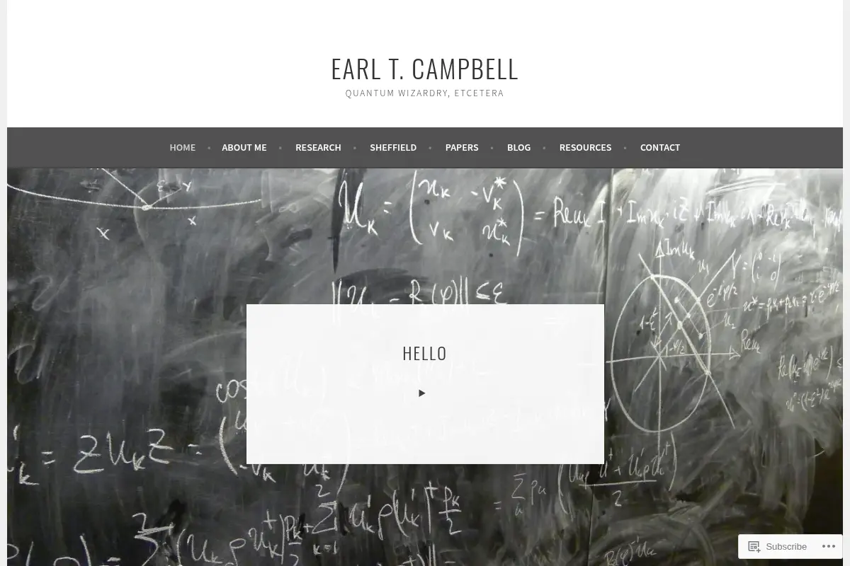Earl T. Campbell – Quantum wizardry, etcetera