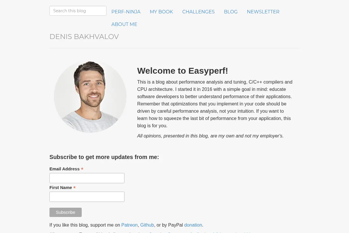 Denis Bakhvalov | Easyperf
