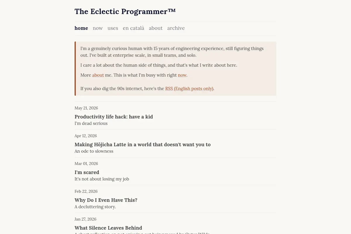 The Eclectic Programmer