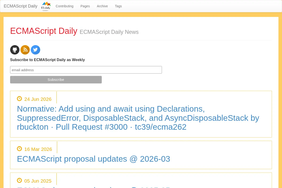 ECMAScript Daily