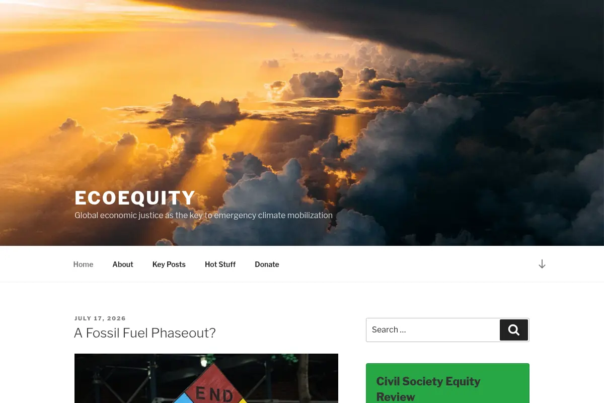 EcoEquity – Global economic justice as the key to emergency climate mobilization