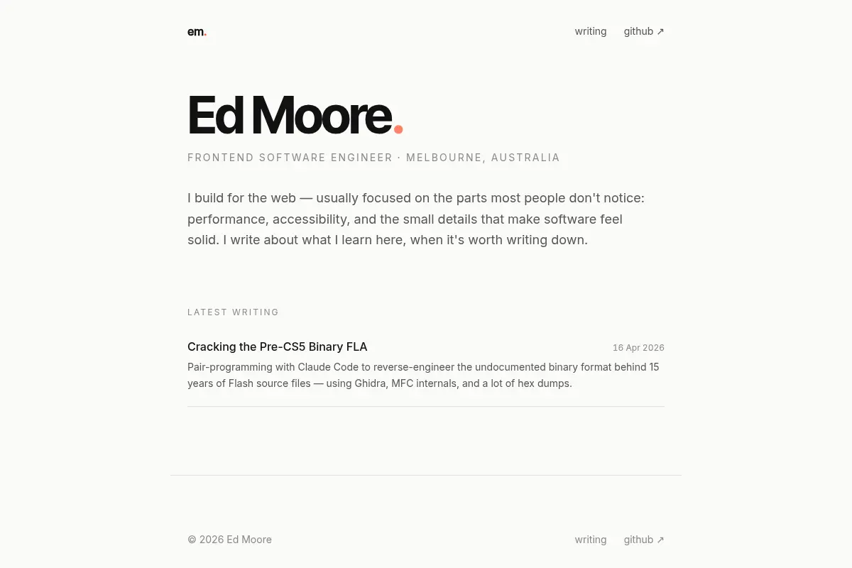Ed Moore — Frontend Software Engineer