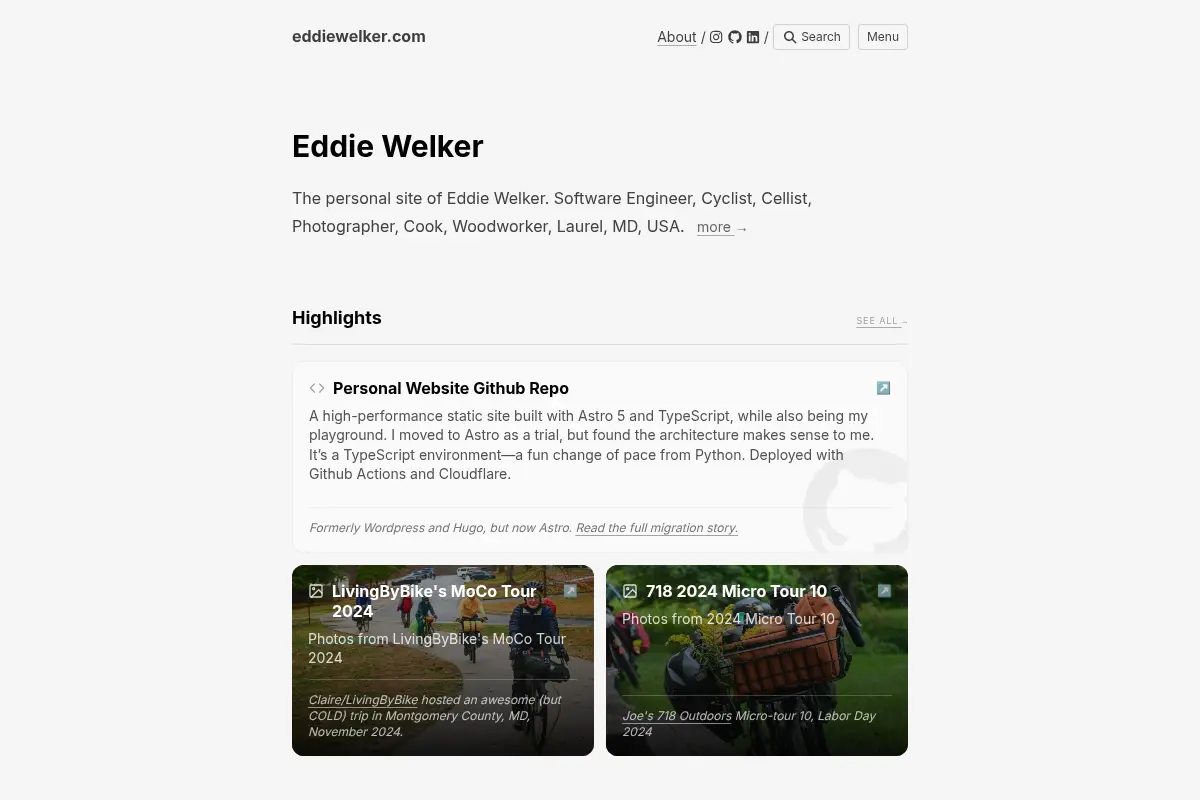 Eddie Welker's Personal Site