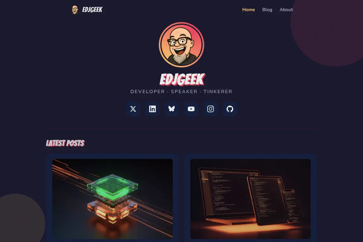 edjgeek — Developer, Speaker, Tinkerer