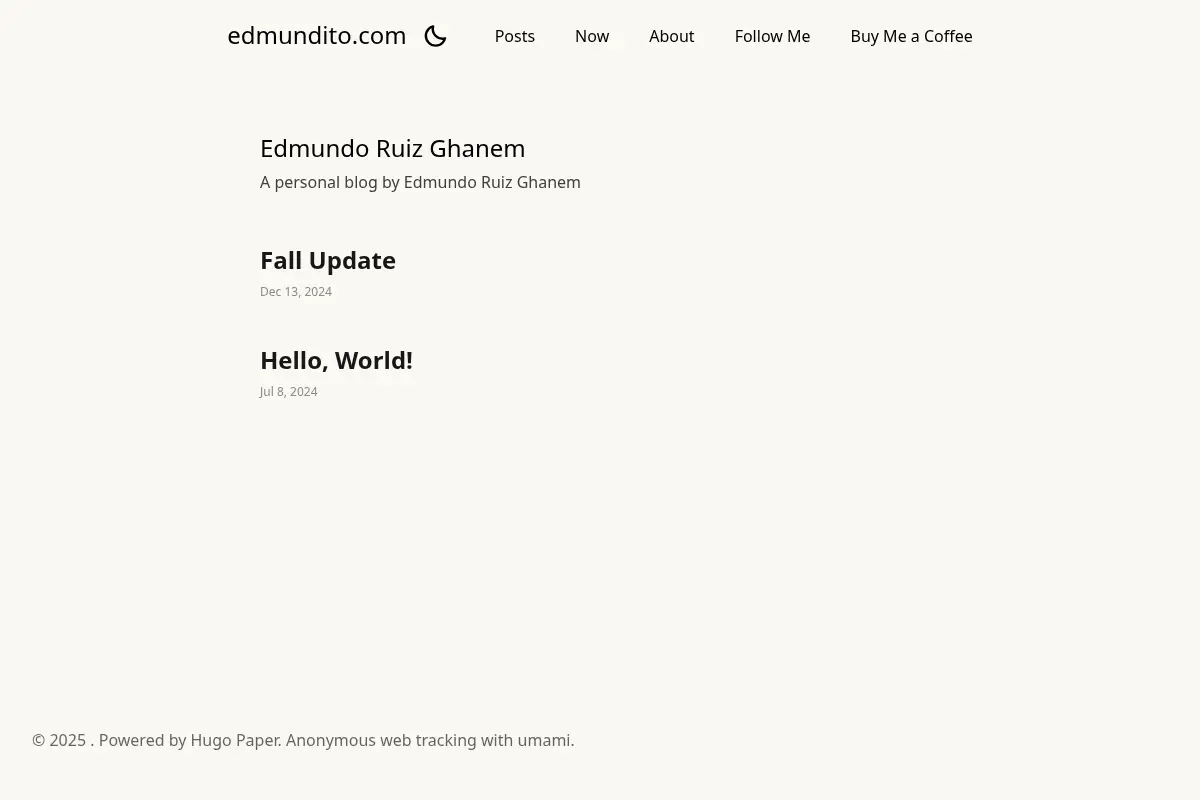 Edmundo Ruiz Ghanem's Personal Website