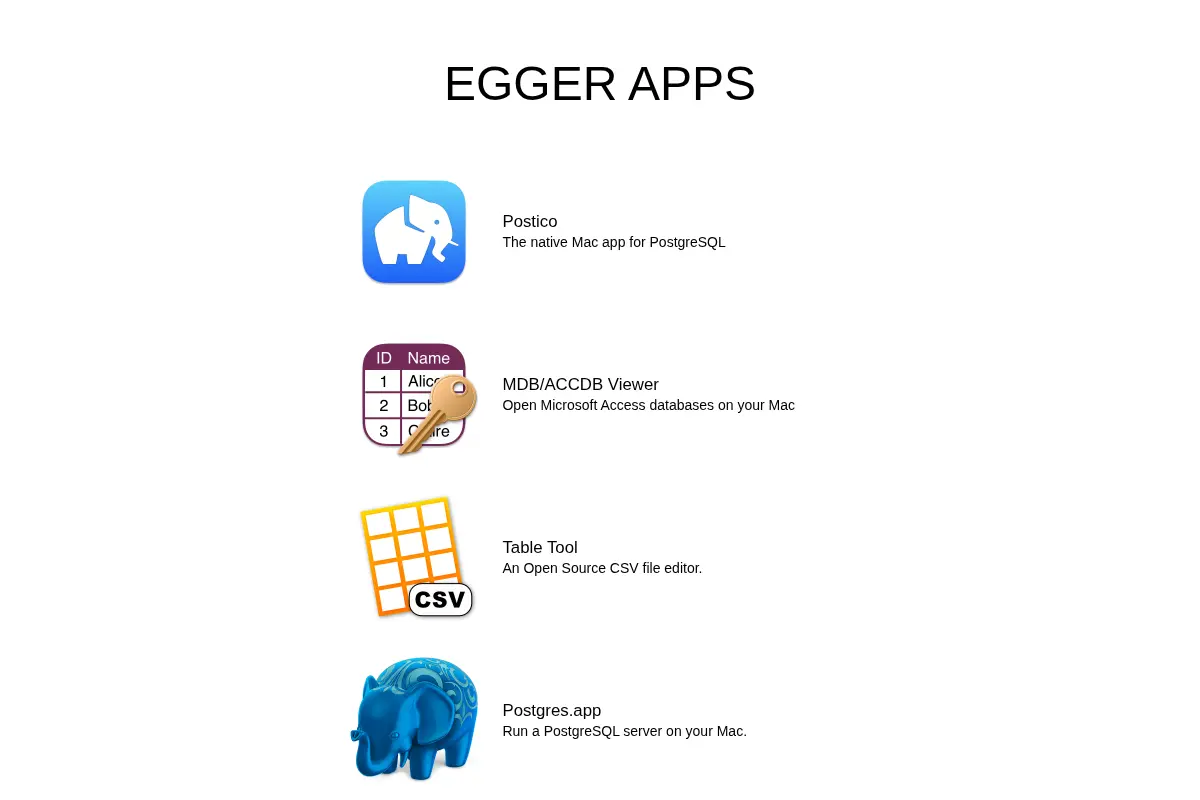 Egger Apps: Database software for macOS
