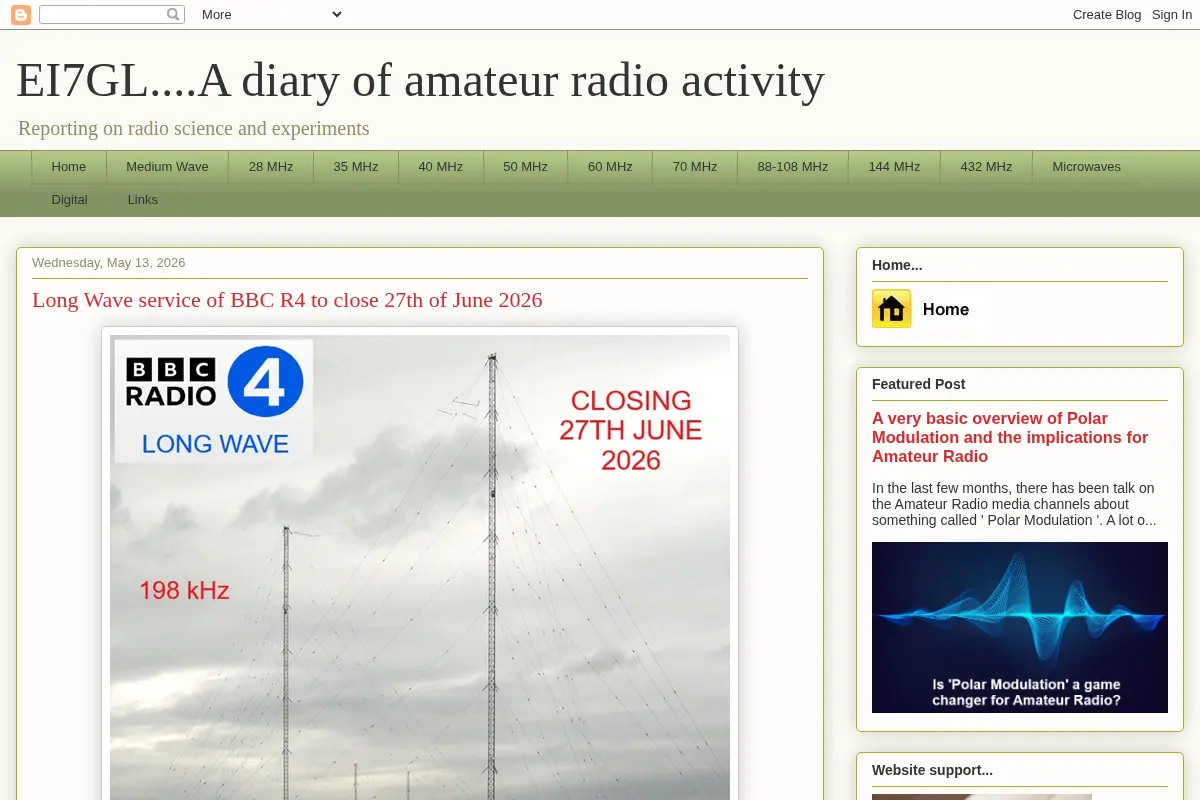 EI7GL - A diary of amateur radio activity