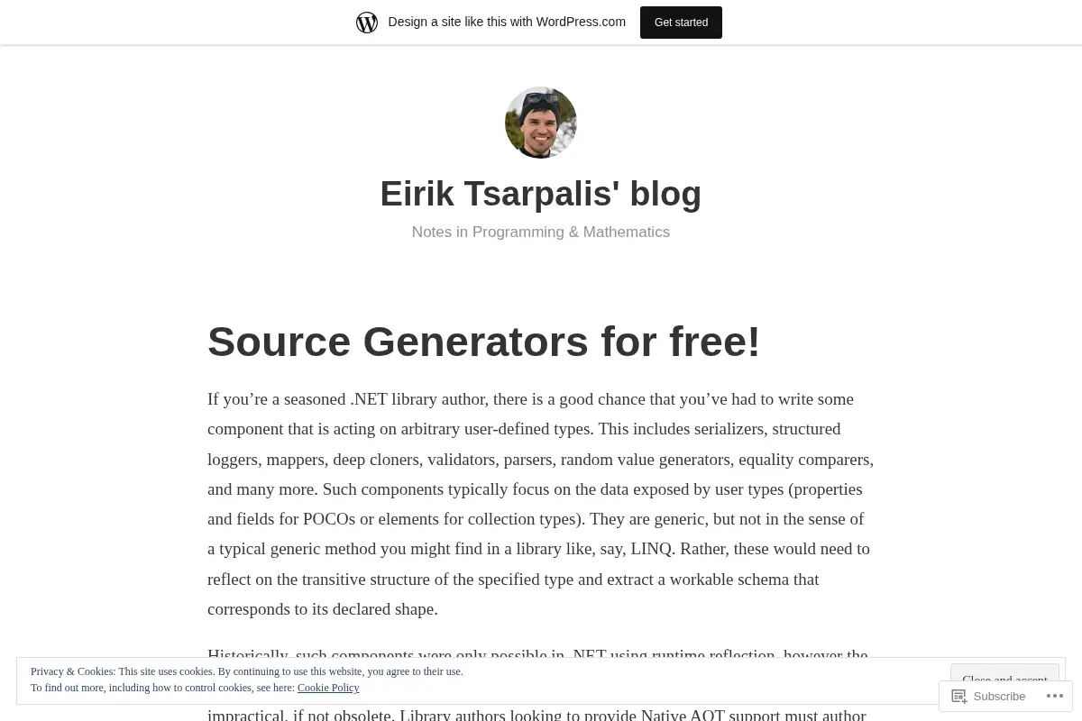 Eirik Tsarpalis' blog