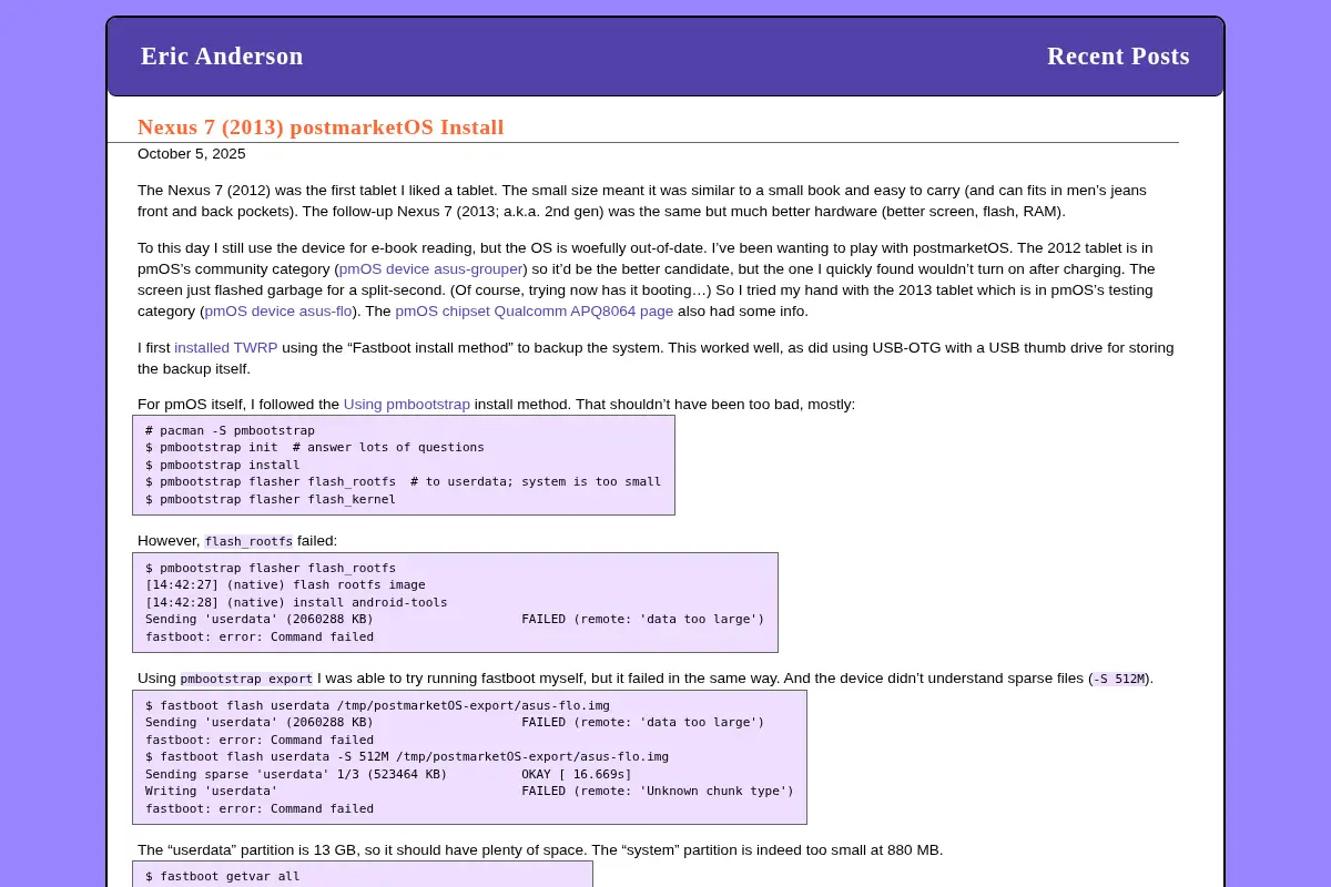 Eric Anderson's Blog