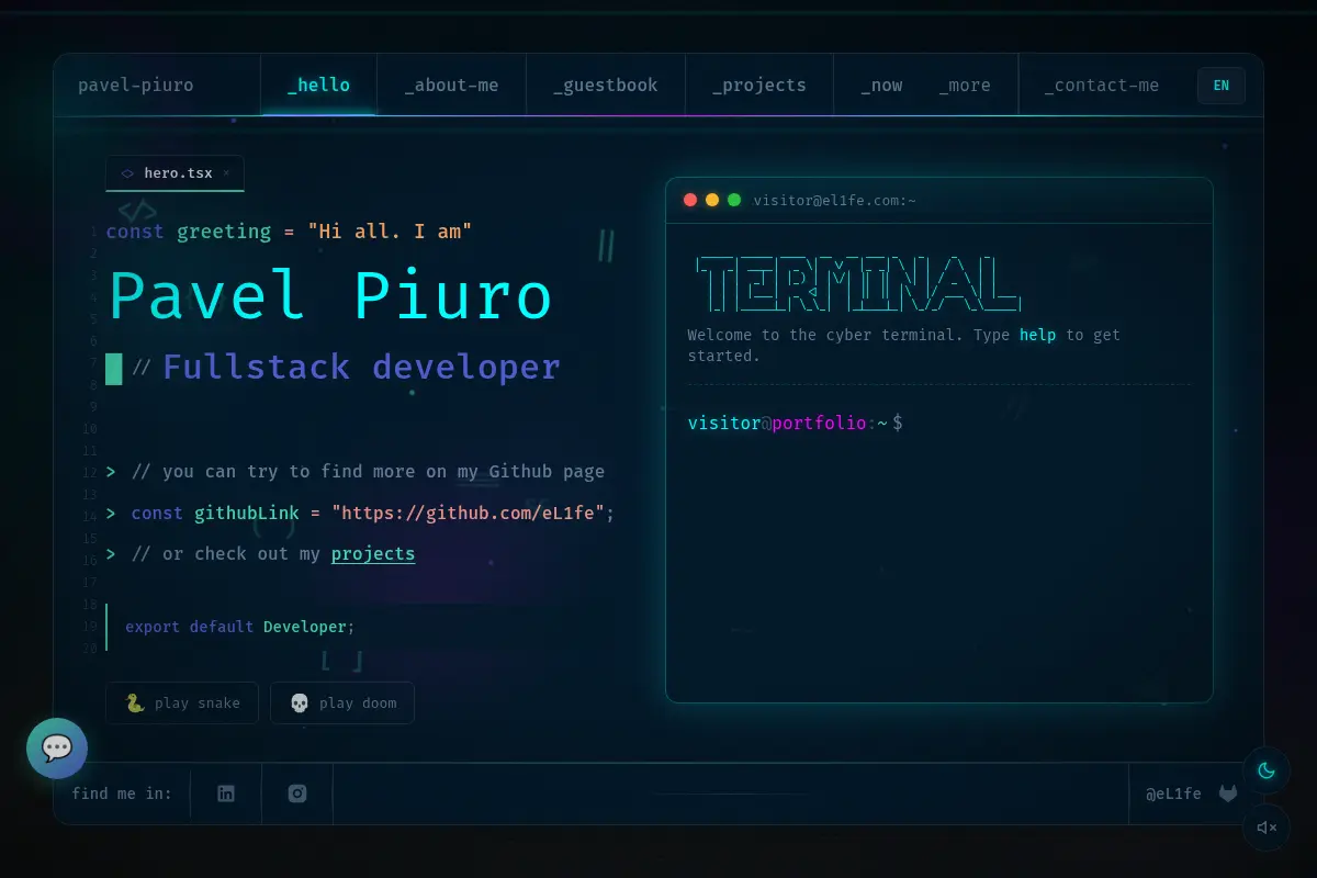 Pavel Piuro - Full-Stack Developer & Software Engineer