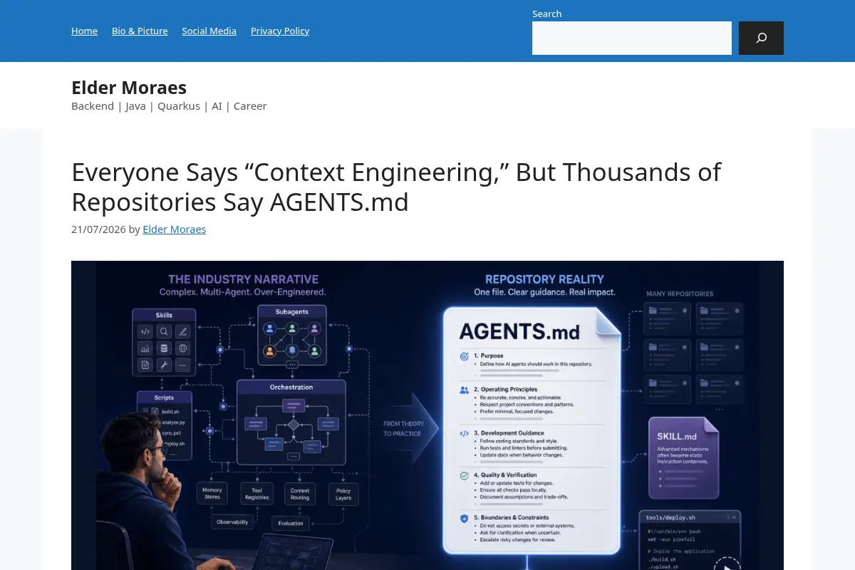 Elder Moraes – Backend | Java | Quarkus | AI | Career