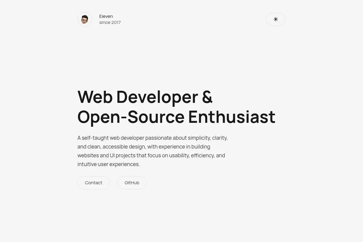 Eleven – Self-taught web developer
