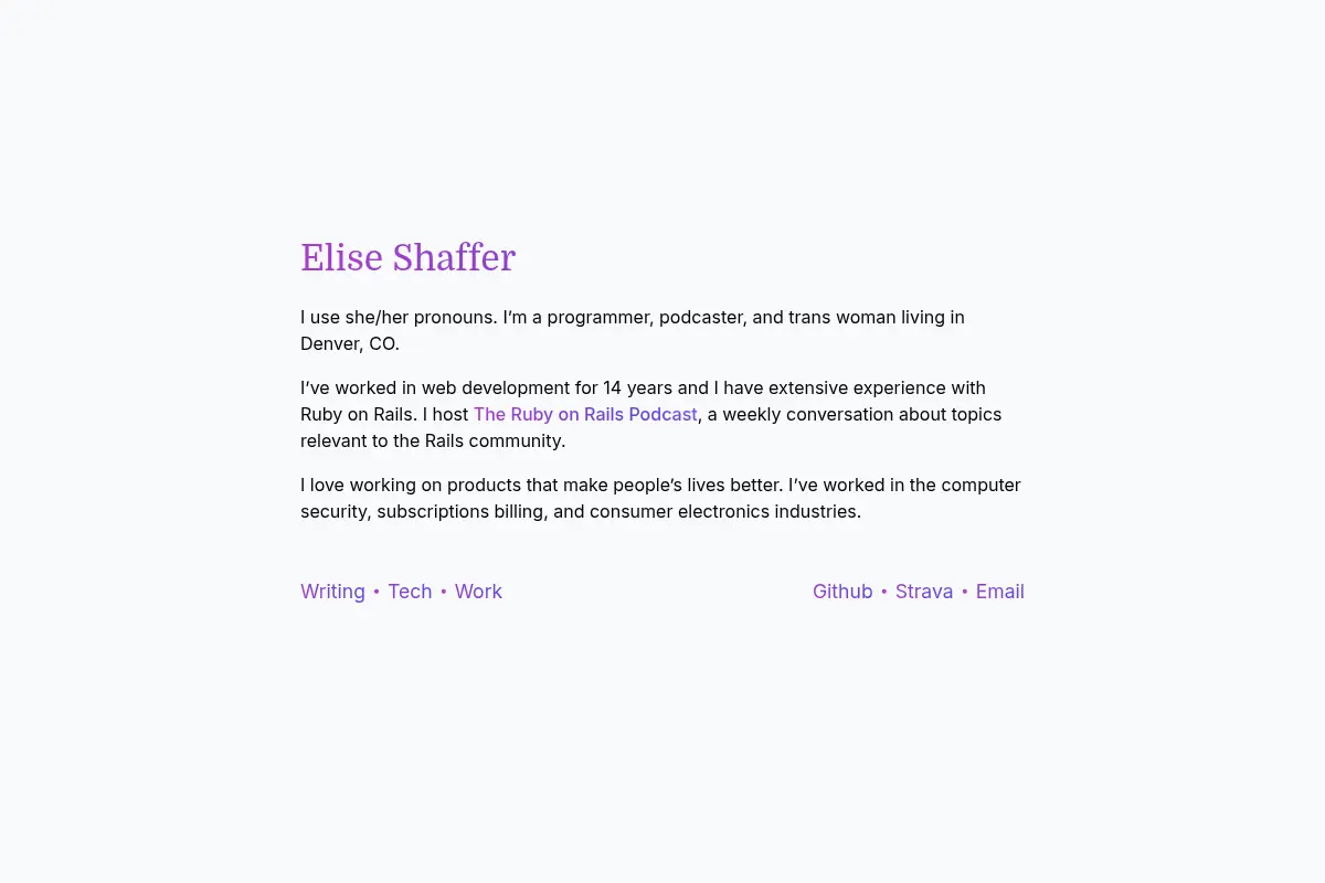 Elise Shaffer: Rubyist, Blogger, Trans Woman