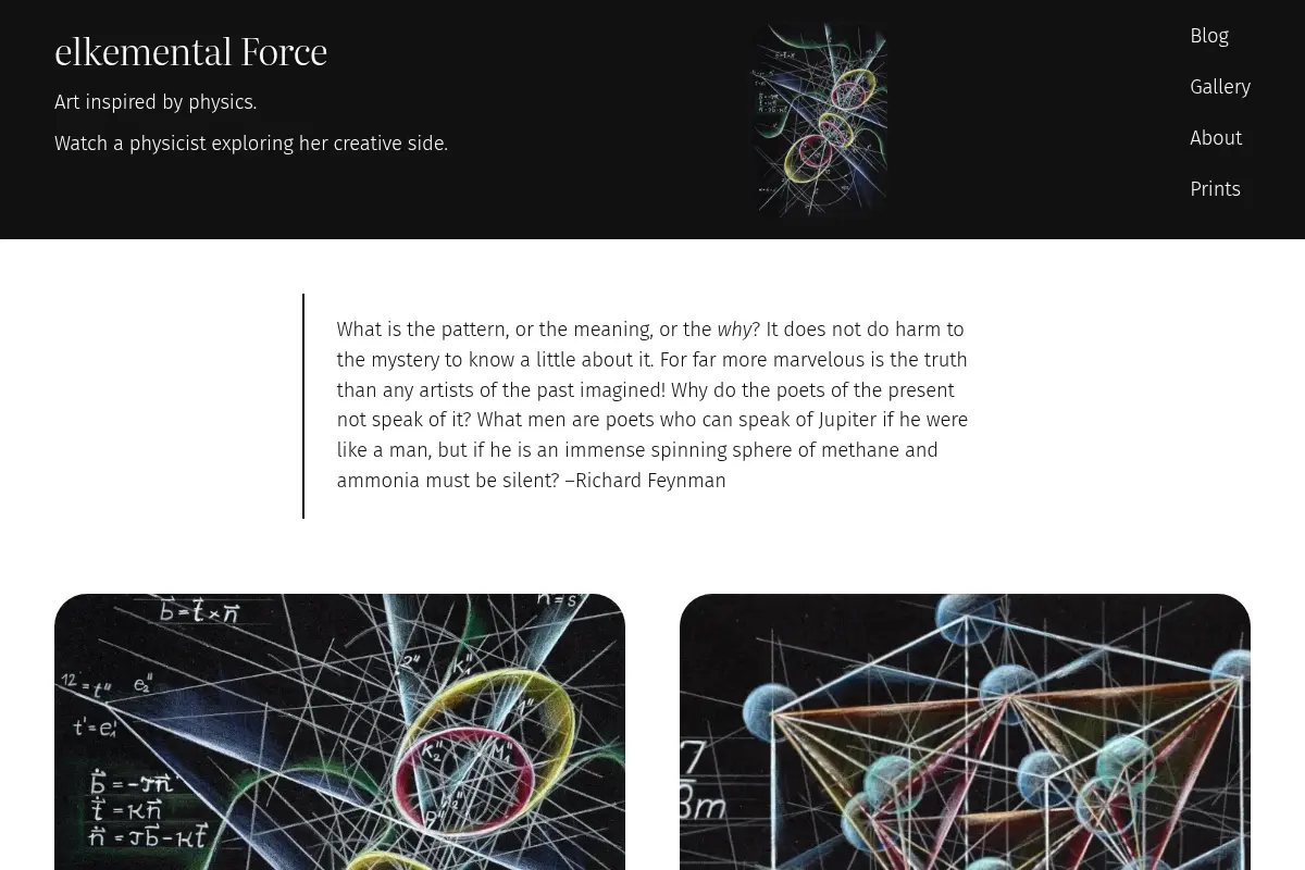 elkemental Force – Art inspired by physics.