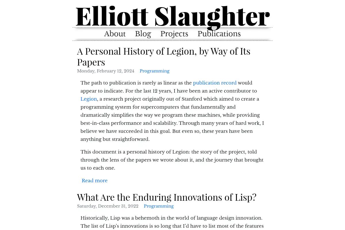 Elliott Slaughter's Home Page