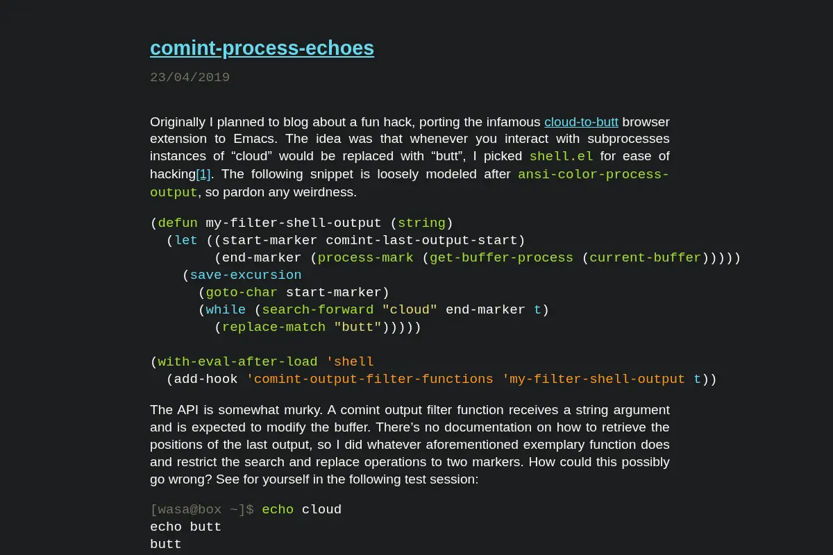 Emacs Horrors