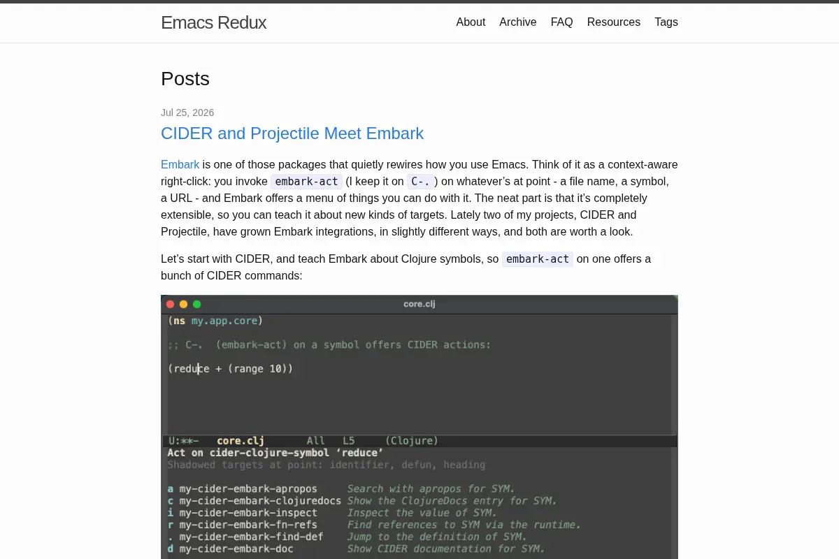 Emacs Redux