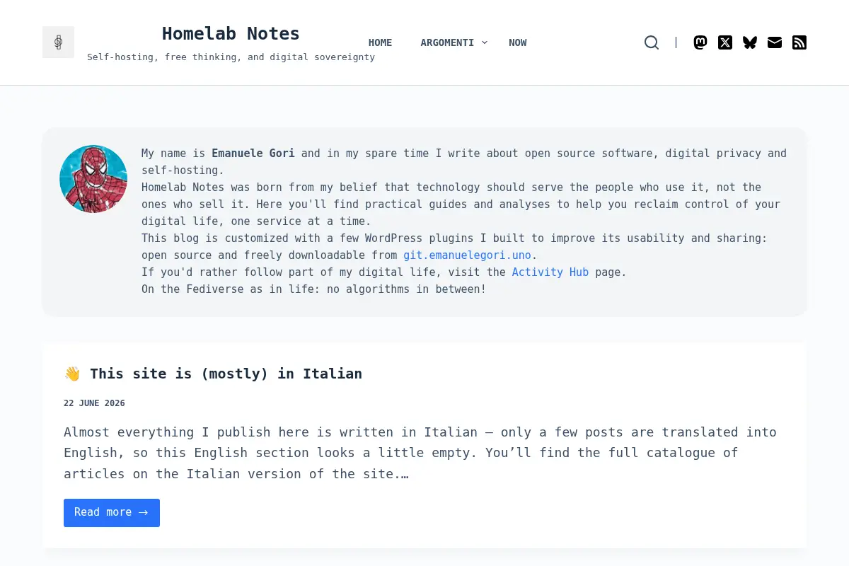 Homelab Notes – Self-hosting, pensiero libero e autonomia digitale