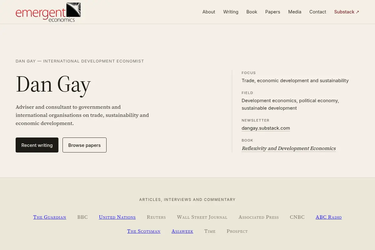 Emergent Economics – Dan Gay