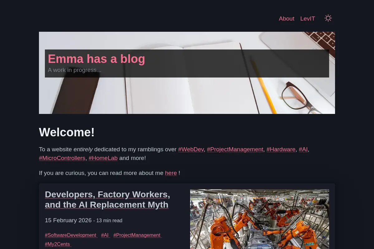 Emma has a blog