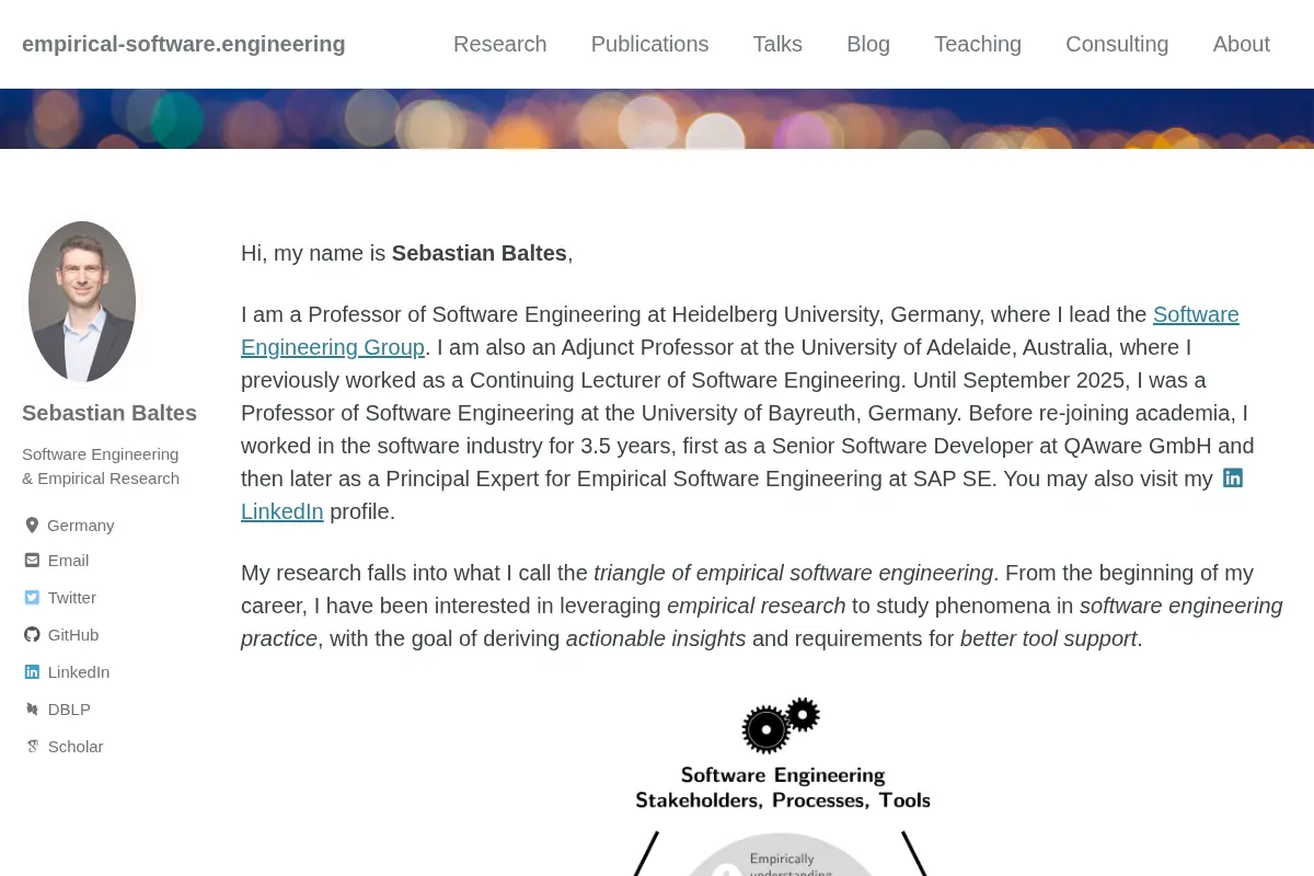 Sebastian Baltes - Software Engineering and Empirical Research