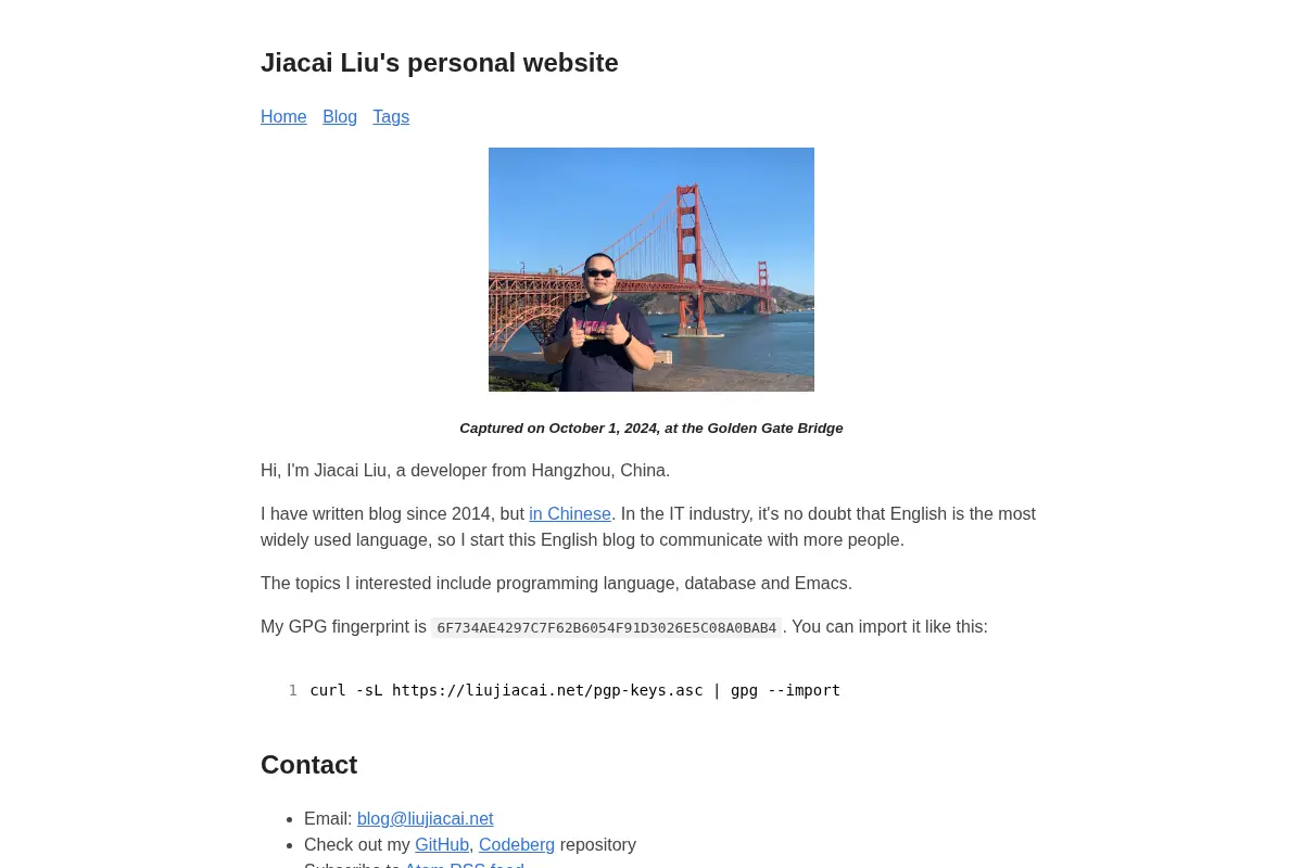 Jiacai Liu's Personal Blog