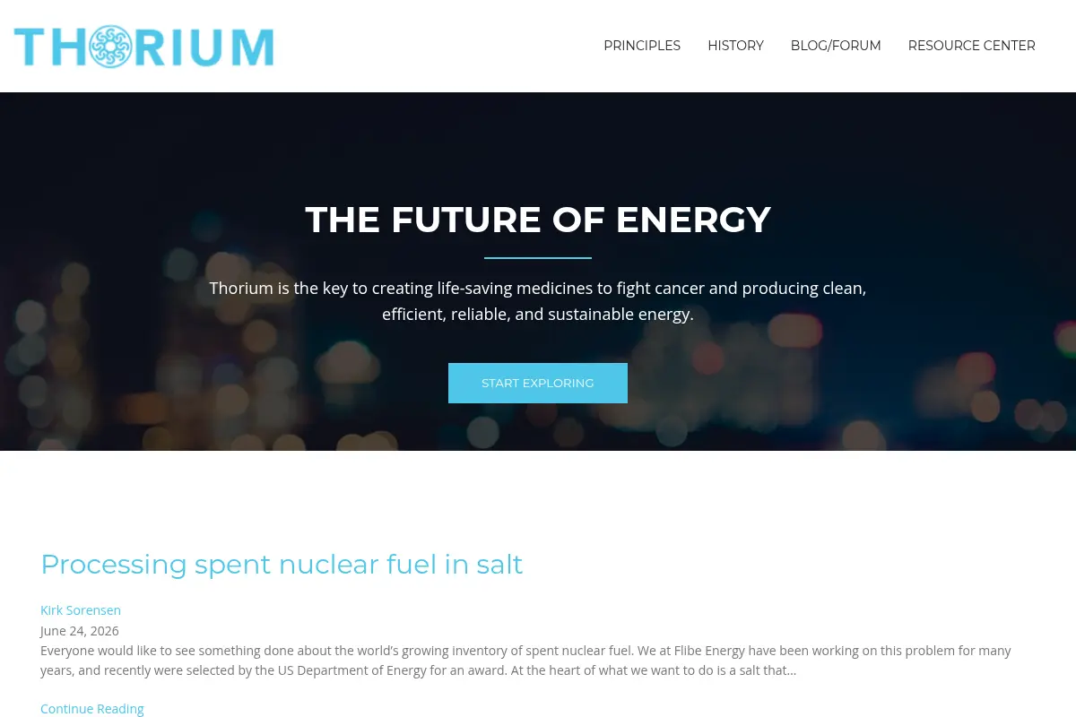 Energy From Thorium – Natural nuclear energy