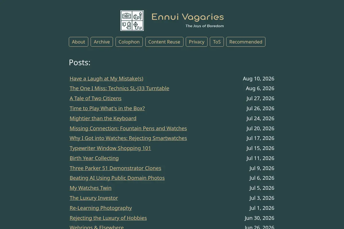 Ennui Vagaries