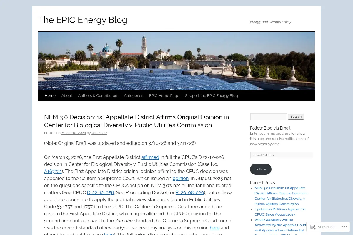 The EPIC Energy Blog