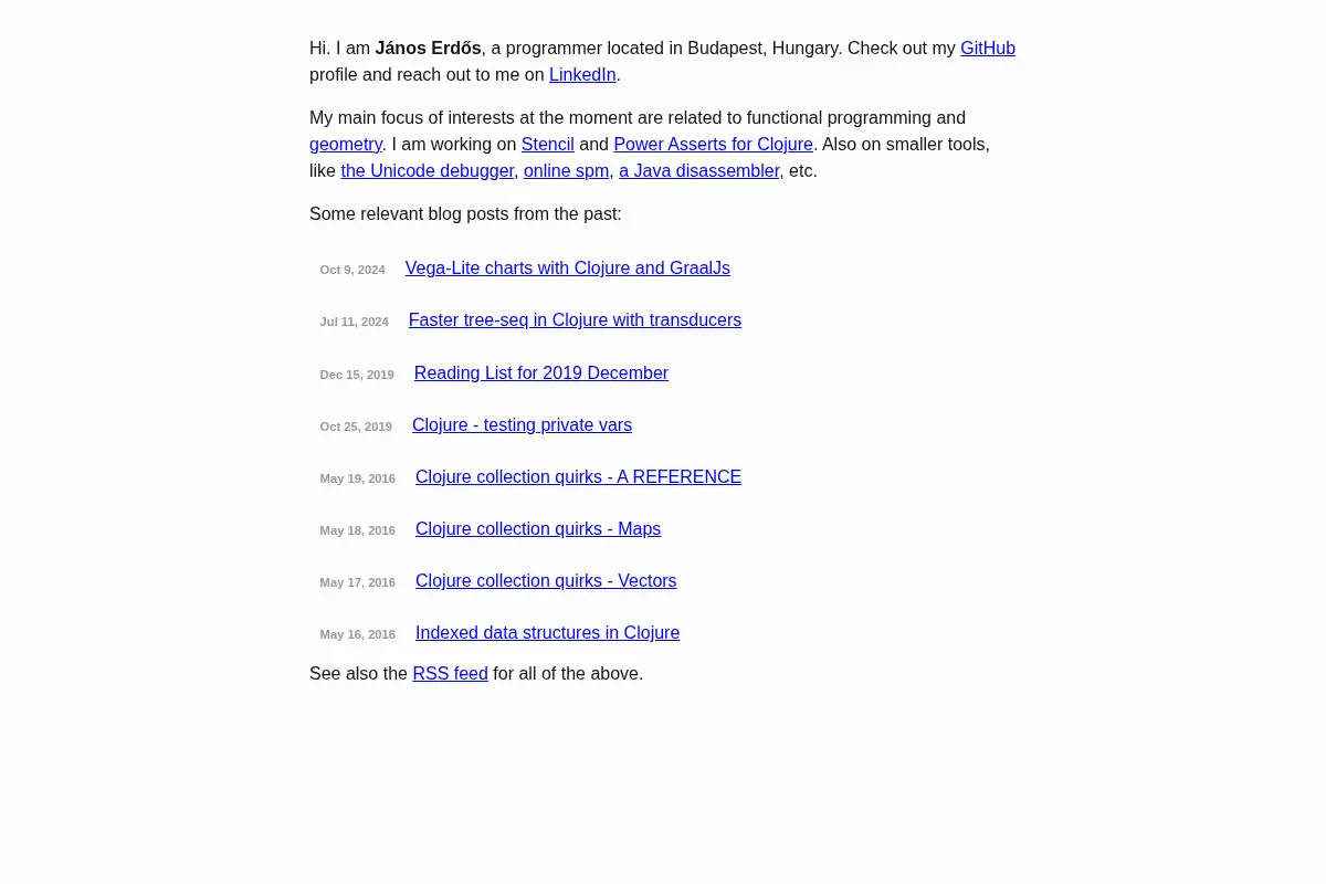Personal web site of Janos Erdős