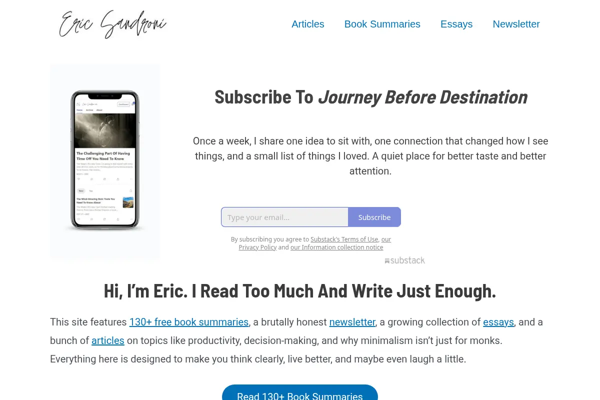 Improve Your Life One Summary at a Time - Eric Sandroni