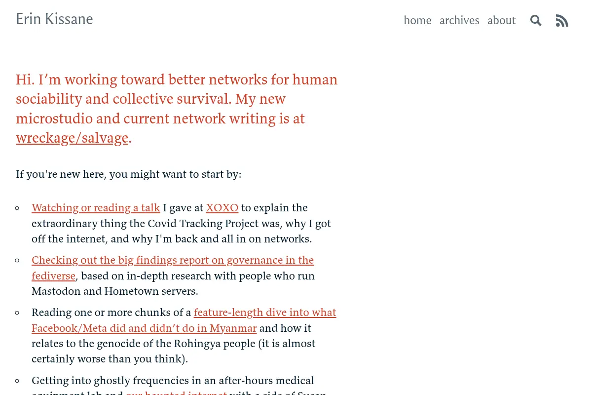 Erin Kissane's website