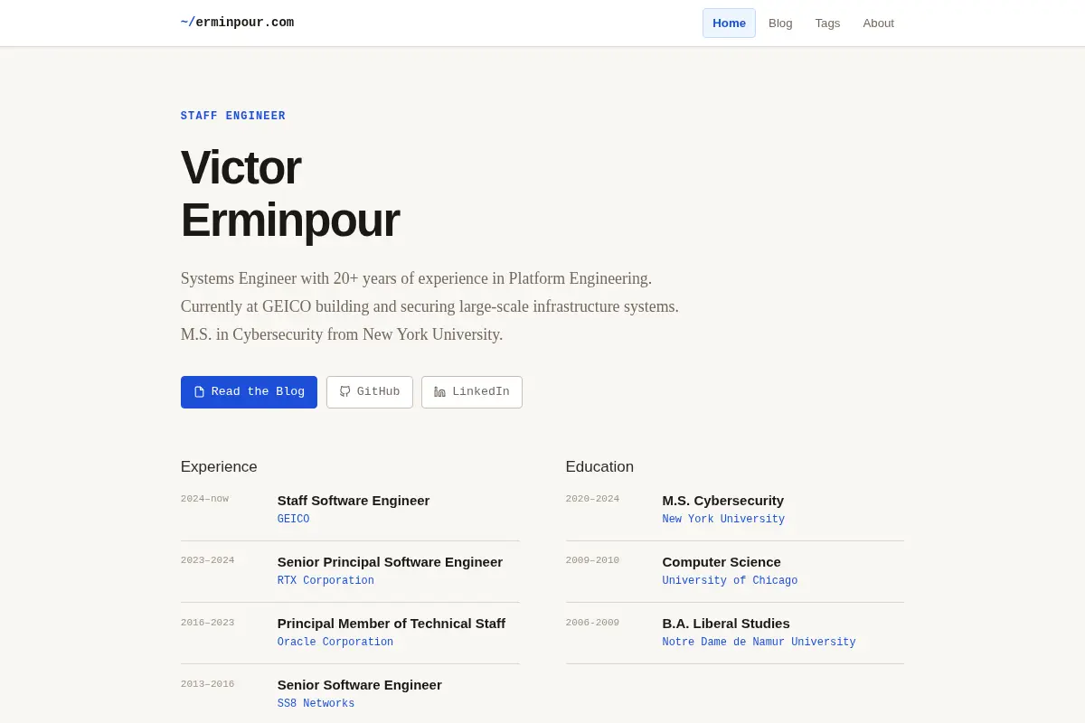 Victor Erminpour — Systems Engineer