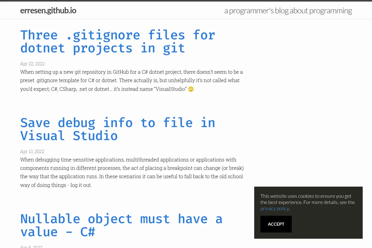 Erresen's Programming Blog