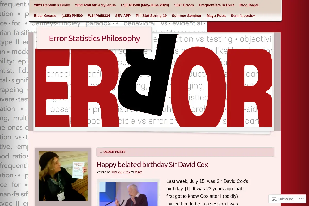 Error Statistics Philosophy