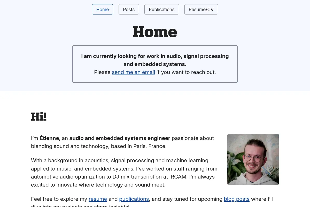 Étienne Paul André - Audio, DSP & Embedded Engineer