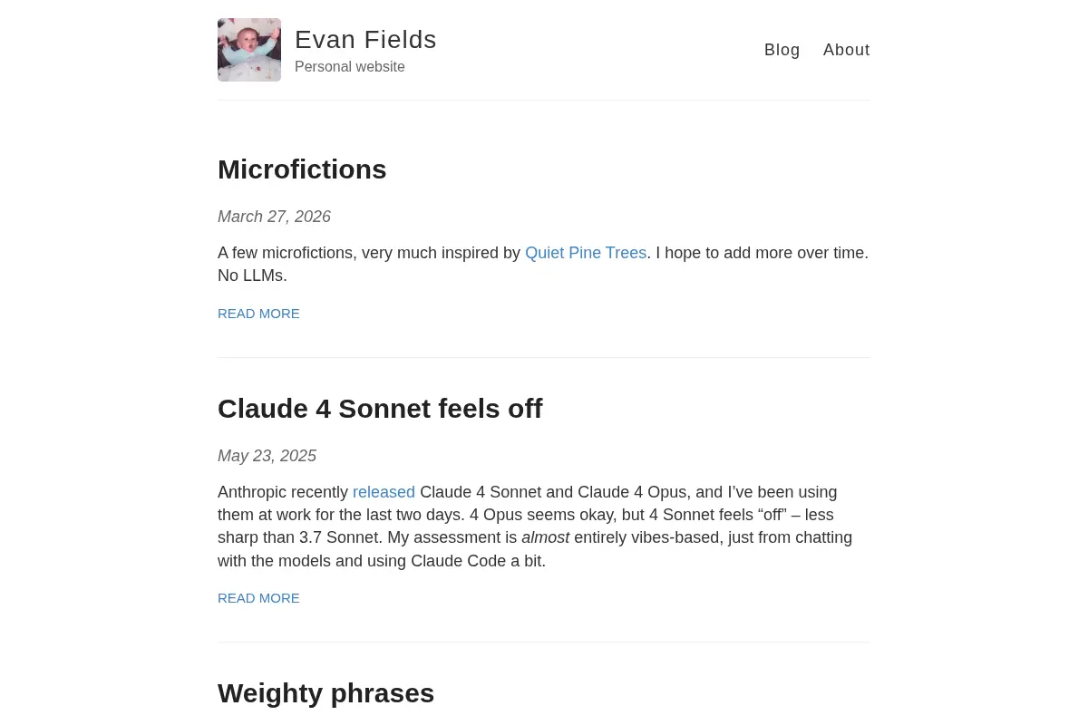 Evan Fields – Personal website