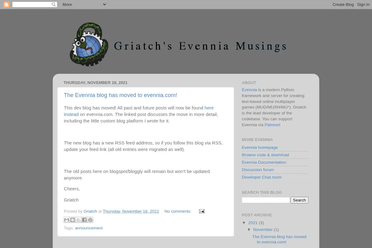 Griatch's Evennia musings