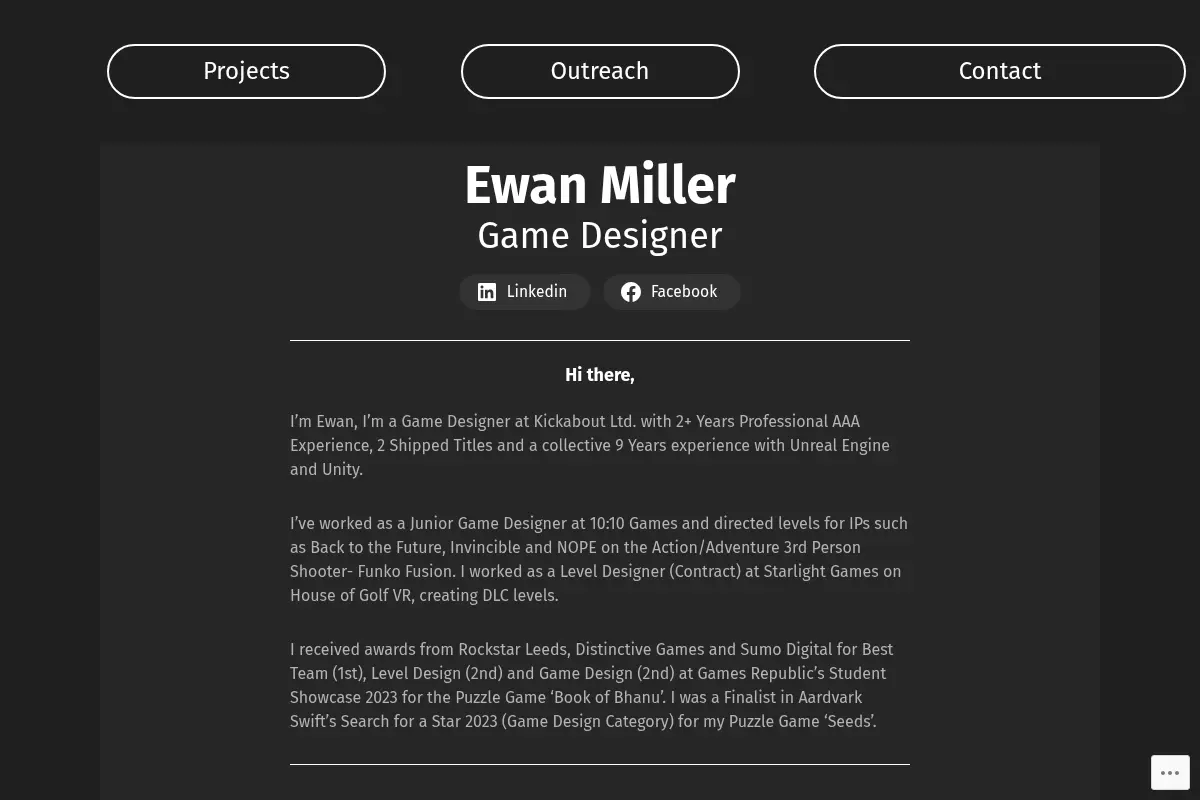 Ewan Miller Game Designer Portfolio