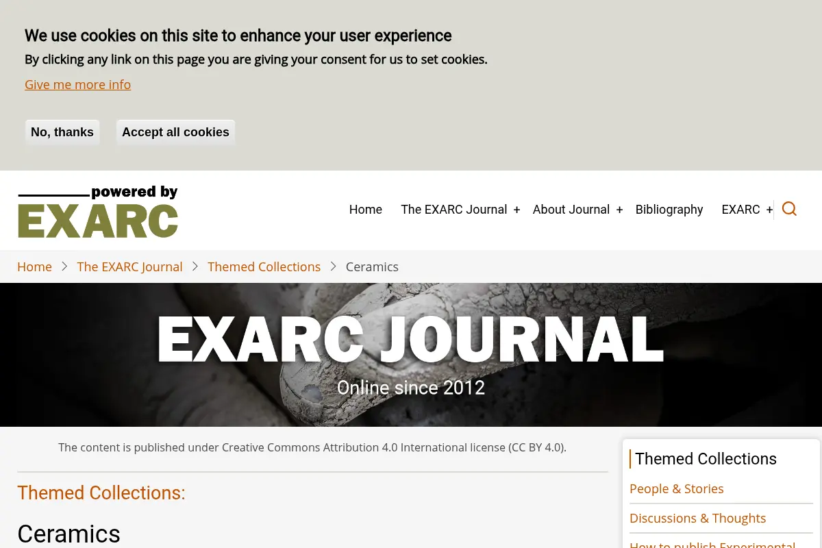 Ceramics | The EXARC Journal