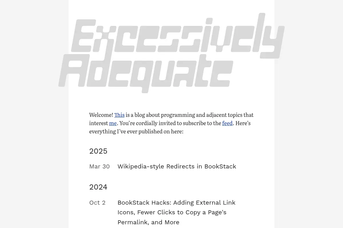 Excessively Adequate